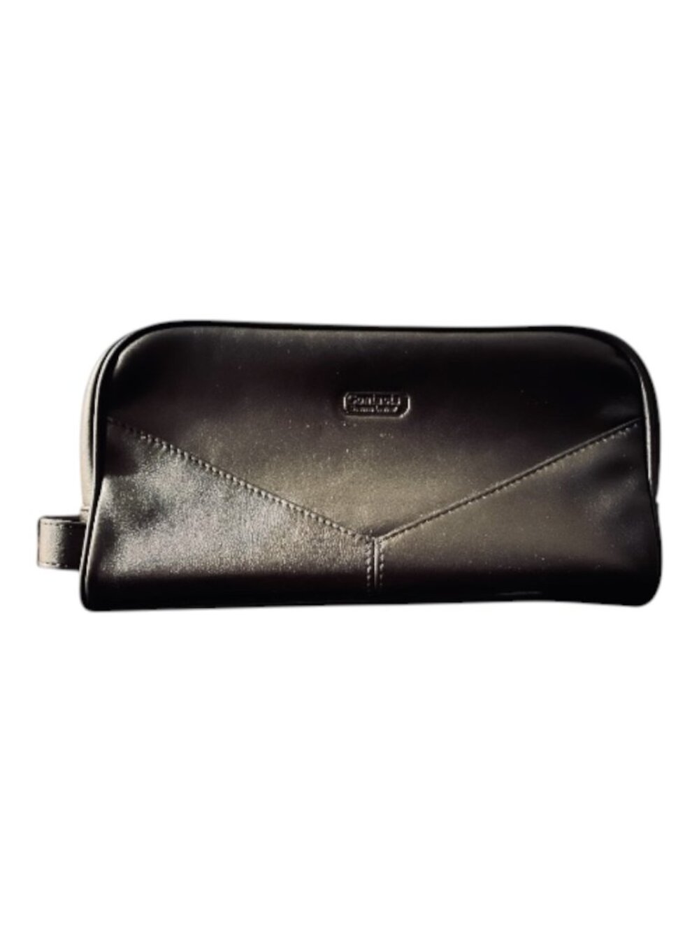 Contacts Men's Black Genuine Leather Toiletry Travel Bag, Dopp Kit, Organizer